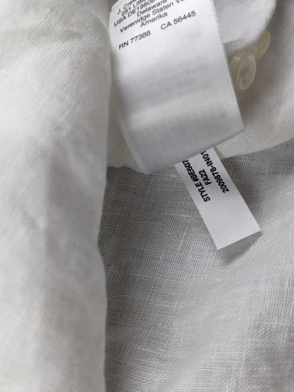 NWT J Crew Baird McNutt Shirt Irish Linen S/S Button White Mens Medium Tall MT